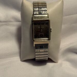 Bulova Silver Rectangular Stretchy Band Women’s or Men’s Watch